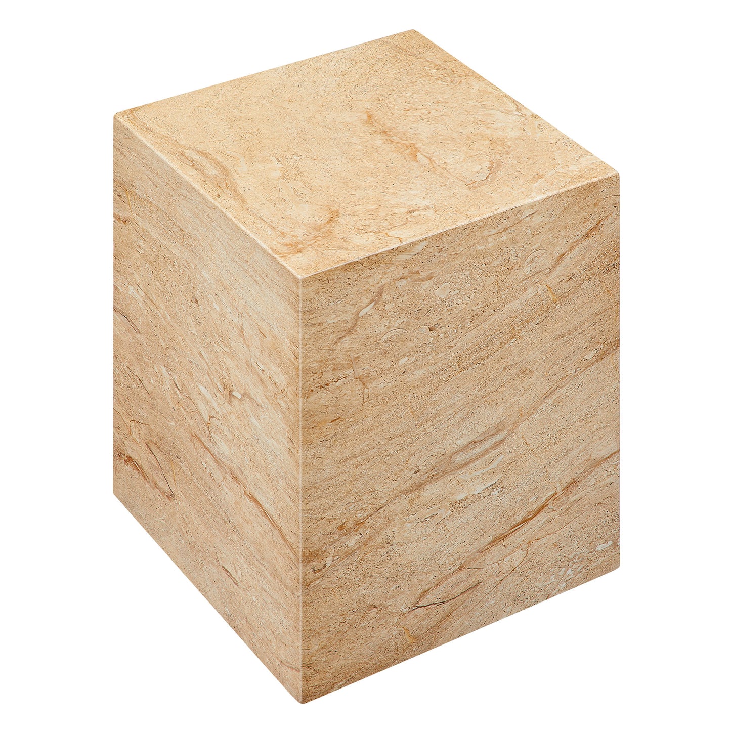 Jordana Square Plinth Indoor - Outdoor Patio Concrete Side Table by Furniture For America
