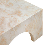 Esme Indoor - Outdoor Patio Arched Concrete Coffee Table in Honey Onyx