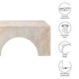 Esme Indoor - Outdoor Patio Arched Concrete Coffee Table in Honey Onyx