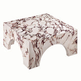 Esme Indoor - Outdoor Patio Arched Concrete Coffee Table in Red Marble