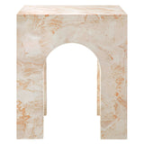 Esme Square Indoor - Outdoor Patio Arched Concrete Side Table in Honey Onyx