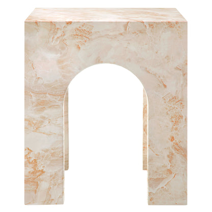 Valen Square Indoor - Outdoor Patio Arched Concrete Side Table by Furniture For America