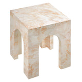 Esme Square Indoor - Outdoor Patio Arched Concrete Side Table in Honey Onyx