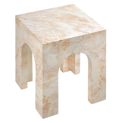 Valen Square Indoor - Outdoor Patio Arched Concrete Side Table by Furniture For America