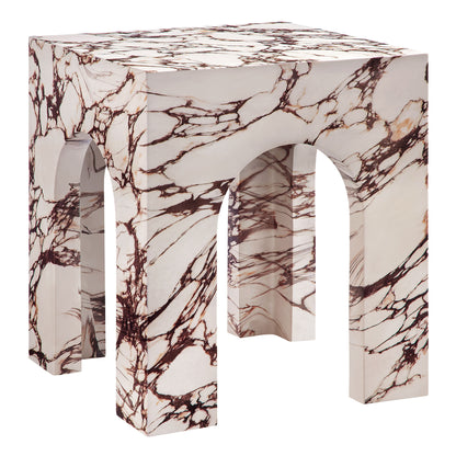 Valen Square Indoor - Outdoor Patio Arched Concrete Side Table by Furniture For America