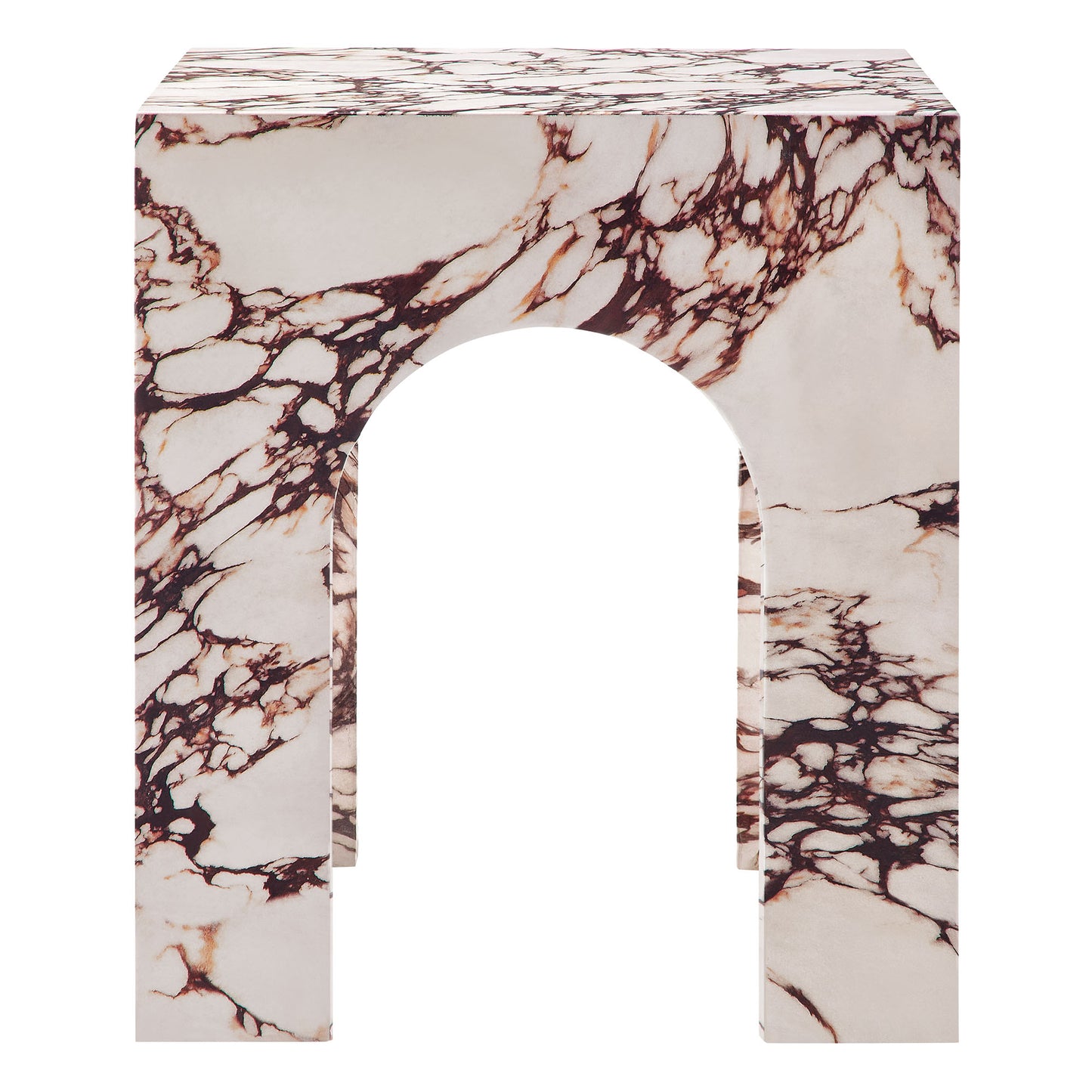 Valen Square Indoor - Outdoor Patio Arched Concrete Side Table by Furniture For America