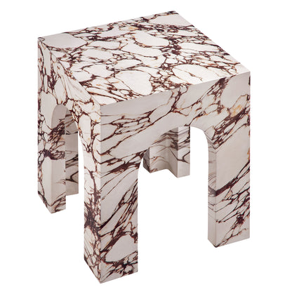 Valen Square Indoor - Outdoor Patio Arched Concrete Side Table by Furniture For America