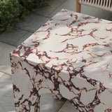 Esme Square Indoor - Outdoor Patio Arched Concrete Side Table in Red Marble