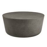 Portico Round Indoor - Outdoor Patio Concrete Coffee Table in Gray