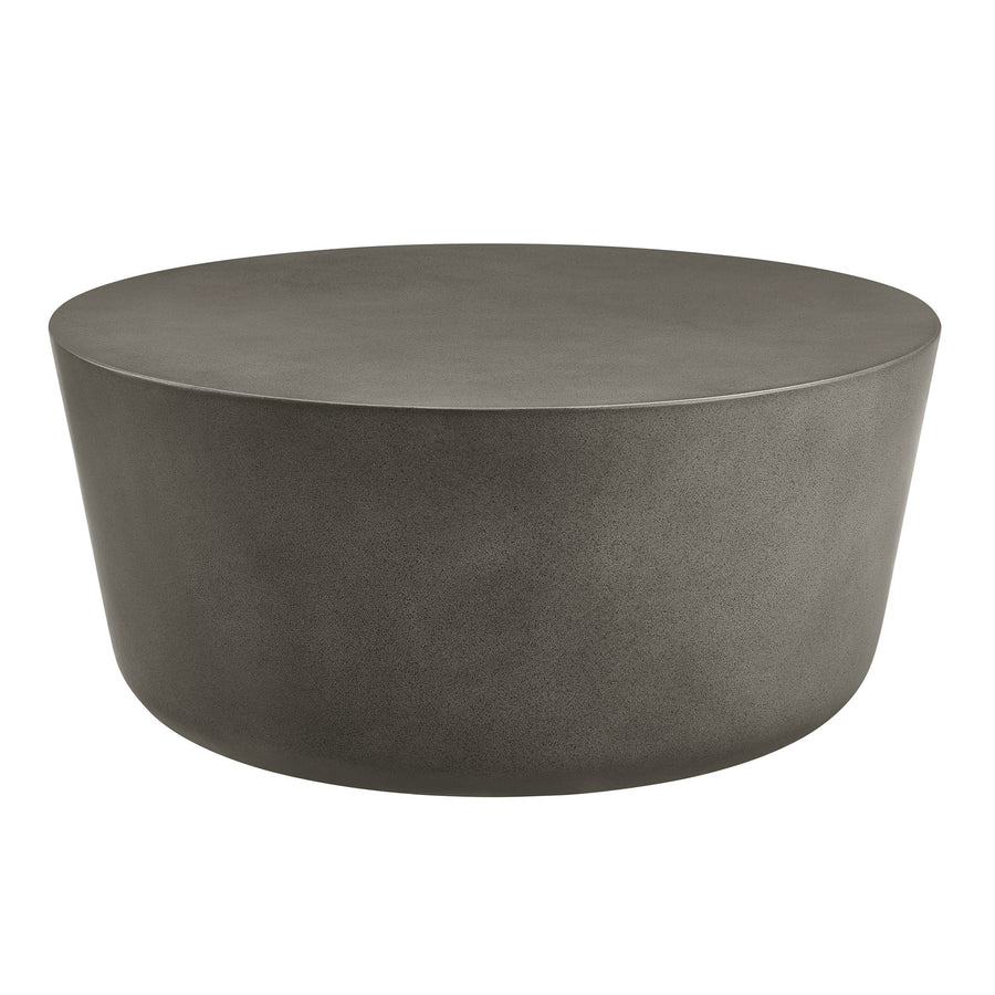 Portico Round Indoor - Outdoor Patio Concrete Coffee Table in Gray