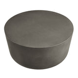 Portico Round Indoor - Outdoor Patio Concrete Coffee Table in Gray