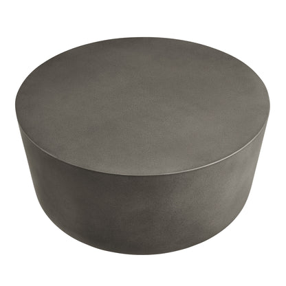 Brion Round Indoor - Outdoor Patio Concrete Coffee Table by Furniture For America