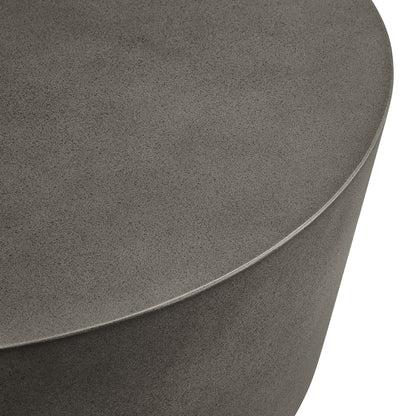 Brion Round Indoor - Outdoor Patio Concrete Coffee Table by Furniture For America