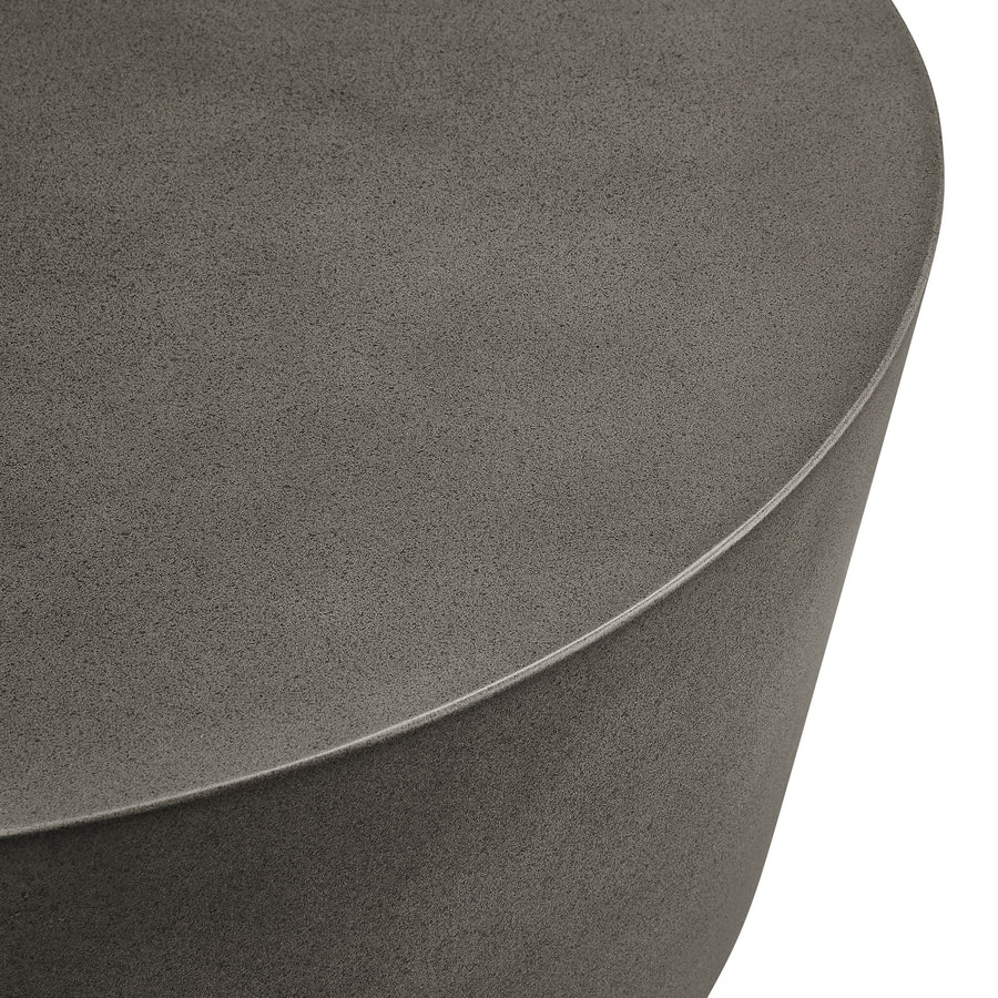 Portico Round Indoor - Outdoor Patio Concrete Coffee Table in Gray