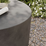 Portico Round Indoor - Outdoor Patio Concrete Coffee Table in Gray