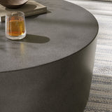 Portico Round Indoor - Outdoor Patio Concrete Coffee Table in Gray