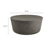 Portico Round Indoor - Outdoor Patio Concrete Coffee Table in Gray