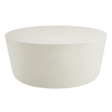 Portico Round Indoor - Outdoor Patio Concrete Coffee Table in White