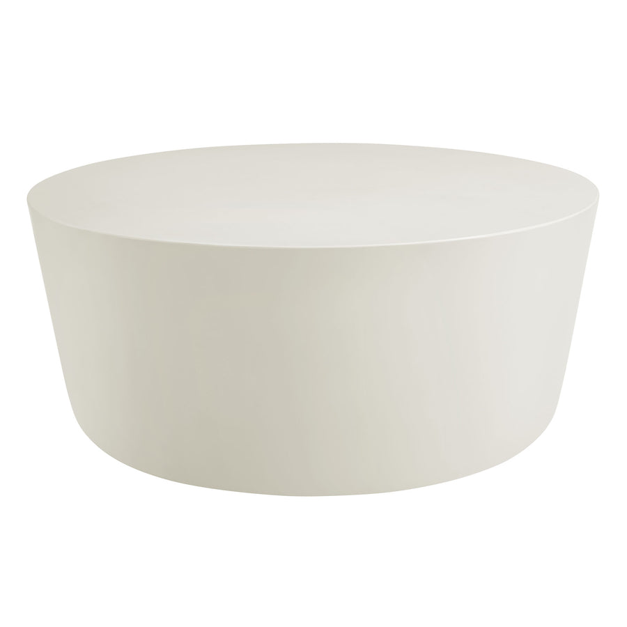 Portico Round Indoor - Outdoor Patio Concrete Coffee Table in White