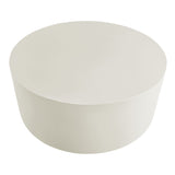 Portico Round Indoor - Outdoor Patio Concrete Coffee Table in White