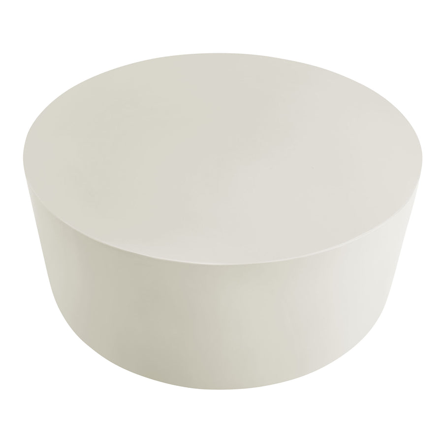 Portico Round Indoor - Outdoor Patio Concrete Coffee Table in White