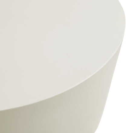 Brion Round Indoor - Outdoor Patio Concrete Coffee Table in White