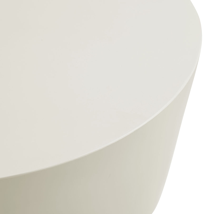Portico Round Indoor - Outdoor Patio Concrete Coffee Table in White