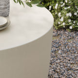 Portico Round Indoor - Outdoor Patio Concrete Coffee Table in White