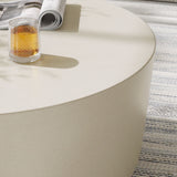 Portico Round Indoor - Outdoor Patio Concrete Coffee Table in White
