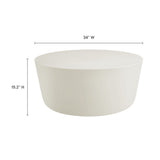 Portico Round Indoor - Outdoor Patio Concrete Coffee Table in White