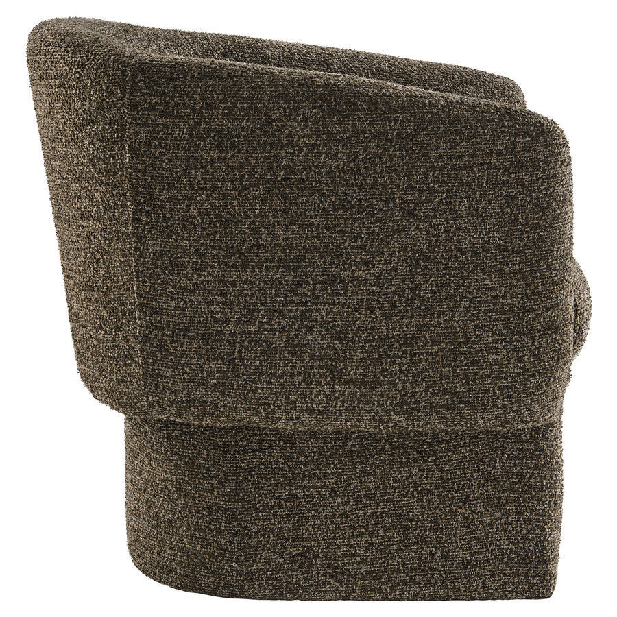 Medinaceli Boucle Fabric Barrel Accent Chair in Antique