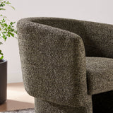 Medinaceli Boucle Fabric Barrel Accent Chair in Antique