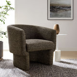 Medinaceli Boucle Fabric Barrel Accent Chair in Antique