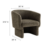 Medinaceli Boucle Fabric Barrel Accent Chair in Antique