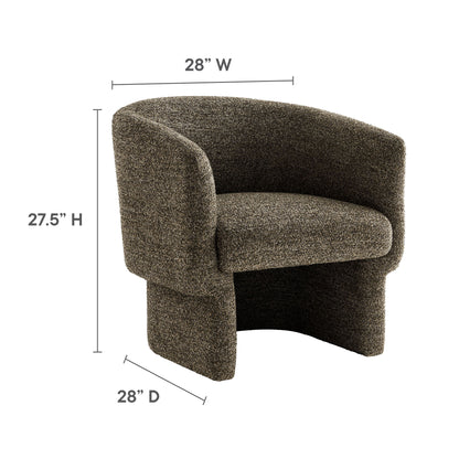 Muse Boucle Fabric Barrel Accent Chair by Furniture For America
