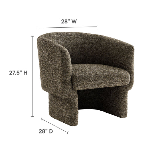 Muse Boucle Fabric Barrel Accent Chair by Furniture For America