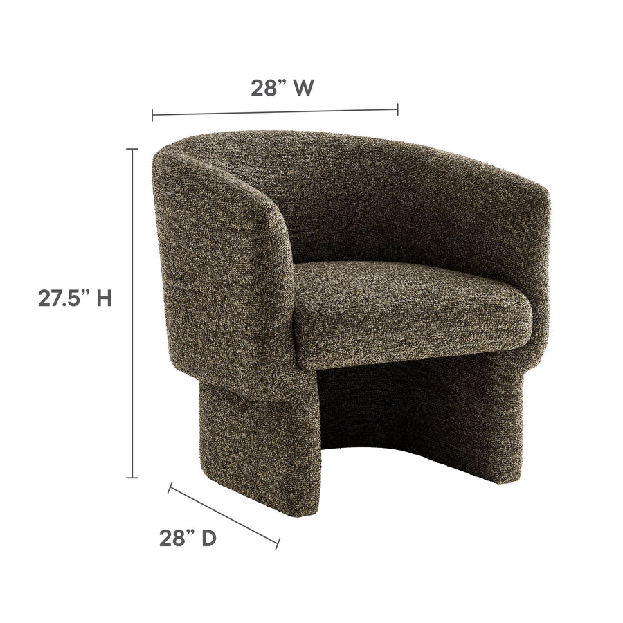 Medinaceli Boucle Fabric Barrel Accent Chair in Antique