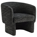 Medinaceli Boucle Fabric Barrel Accent Chair in Charcoal