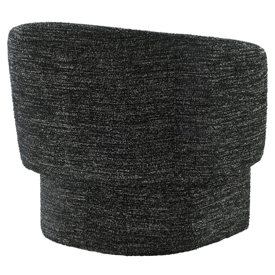 Medinaceli Boucle Fabric Barrel Accent Chair in Charcoal