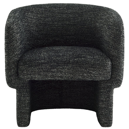 Muse Boucle Fabric Barrel Accent Chair in Charcoal
