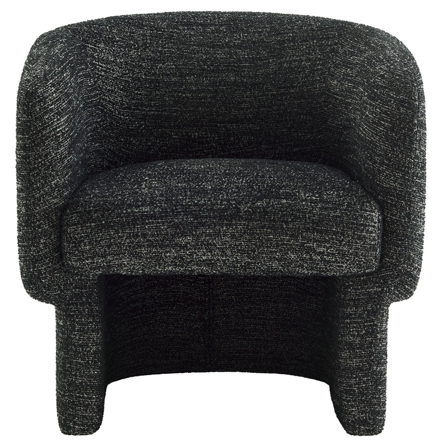 Medinaceli Boucle Fabric Barrel Accent Chair in Charcoal