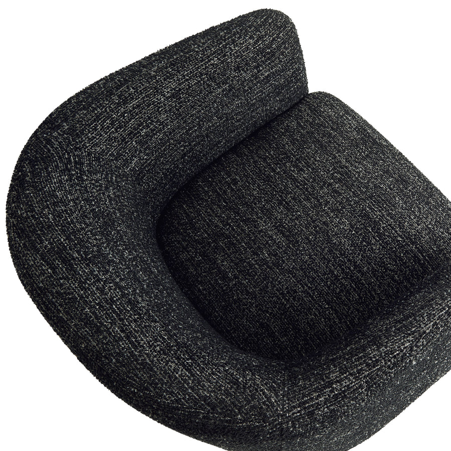 Medinaceli Boucle Fabric Barrel Accent Chair in Charcoal