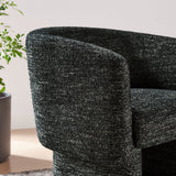 Medinaceli Boucle Fabric Barrel Accent Chair in Charcoal