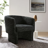 Medinaceli Boucle Fabric Barrel Accent Chair in Charcoal