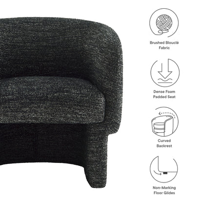 Muse Boucle Fabric Barrel Accent Chair by Furniture For America