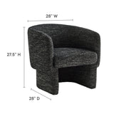 Medinaceli Boucle Fabric Barrel Accent Chair in Charcoal
