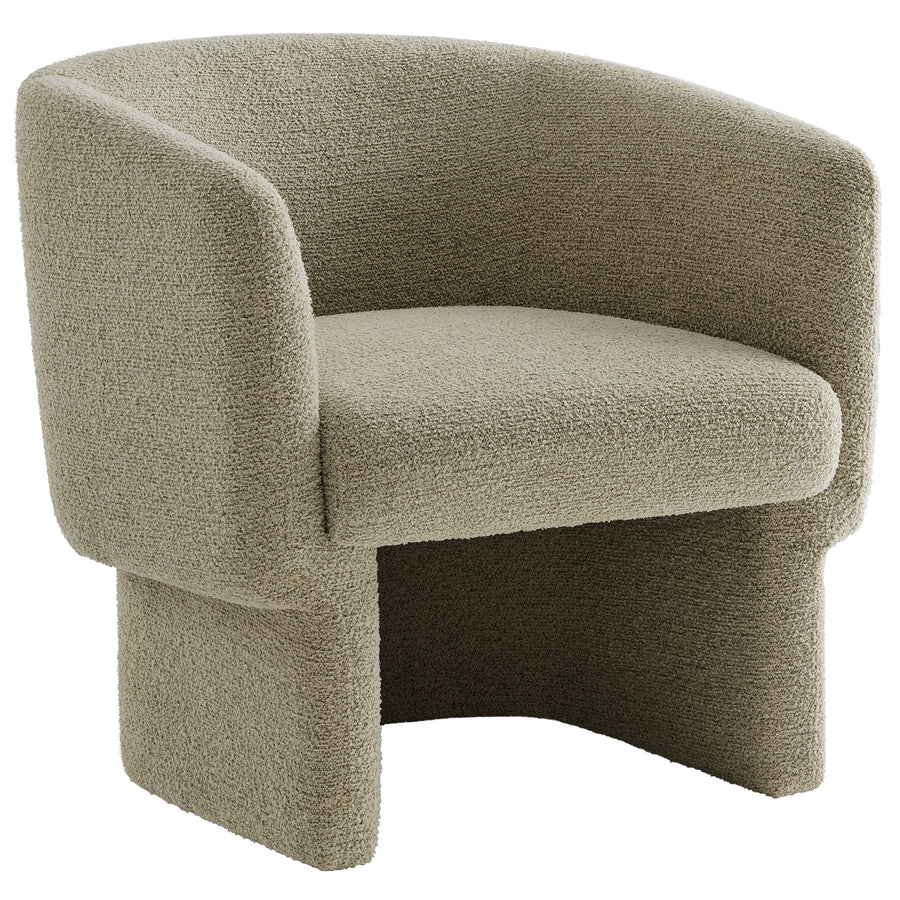 Medinaceli Boucle Fabric Barrel Accent Chair in Cork