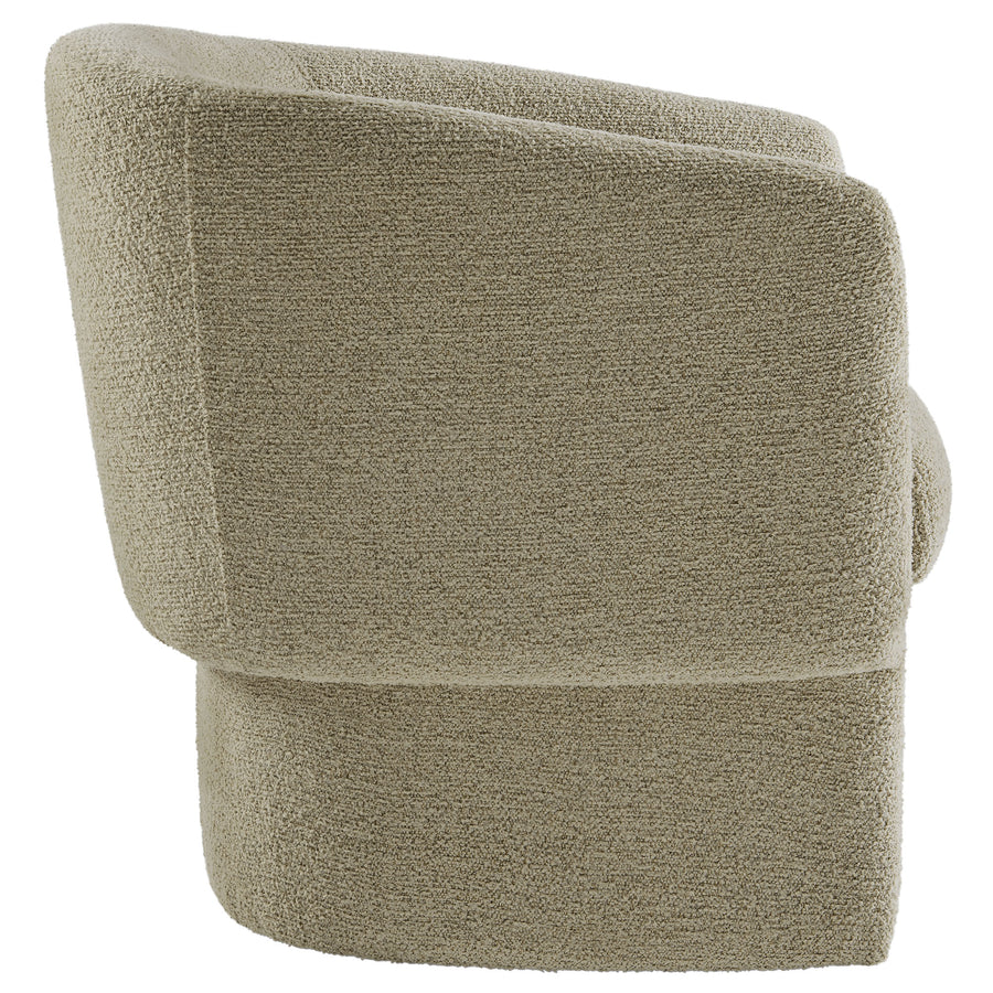 Medinaceli Boucle Fabric Barrel Accent Chair in Cork