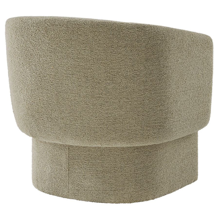 Medinaceli Boucle Fabric Barrel Accent Chair in Cork