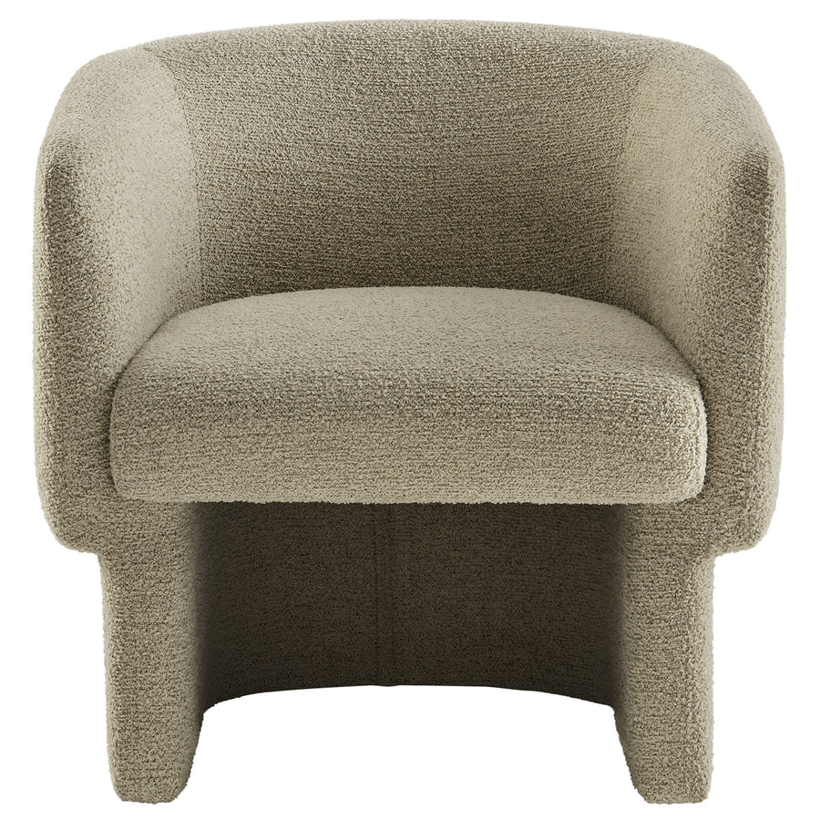 Medinaceli Boucle Fabric Barrel Accent Chair in Cork